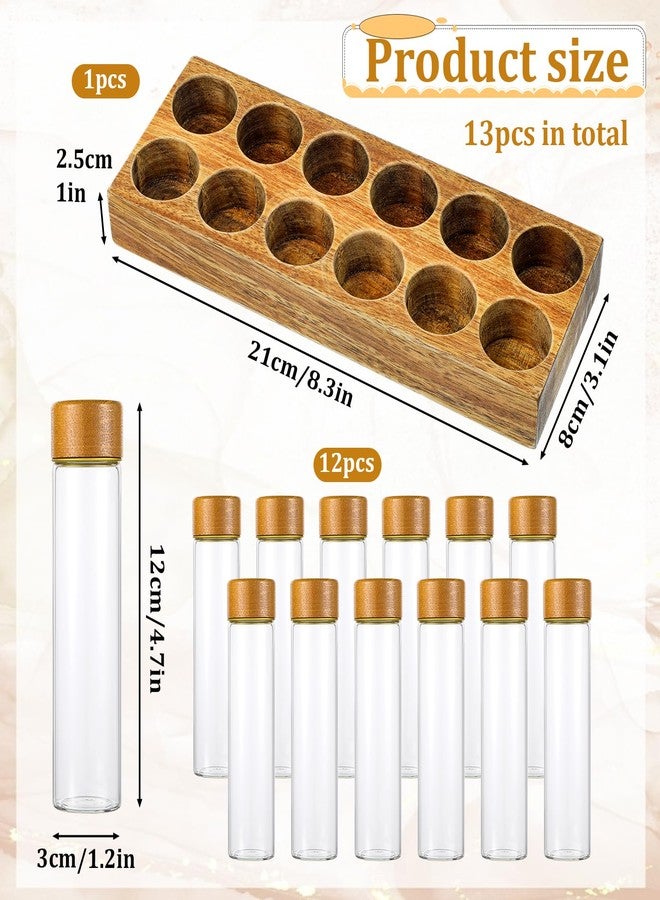 Exclaith 12 Pack Single Dose Coffee Bean Storage Tubes with Wooden Stand, Coffee Bean Cellar Container with Walnut Solid Wood Base, Espresso Beans Canisters Set (2 OZ) - Image 3